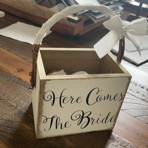 Here comes the bride flower girl basket